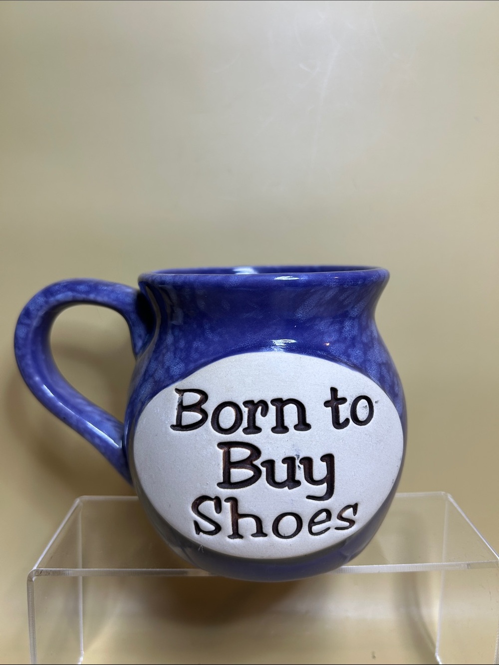 Ceramic Mug - lavender 'Born to Buy Shoes'